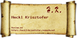 Heckl Krisztofer névjegykártya